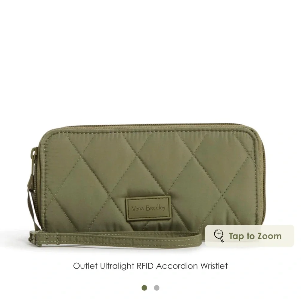 Vera Bradley Sage Quilted Wristlet - Picture 2 of 5